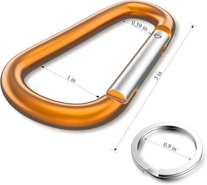 Carabiner Keychain Clip -3" Aluminum Carabiner D Ring, Caribeener Clips - Image 3