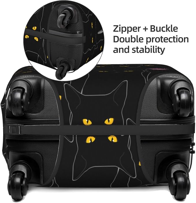 Black Cat Elastic Luggage Cover, Suitcase Protector - Image 4