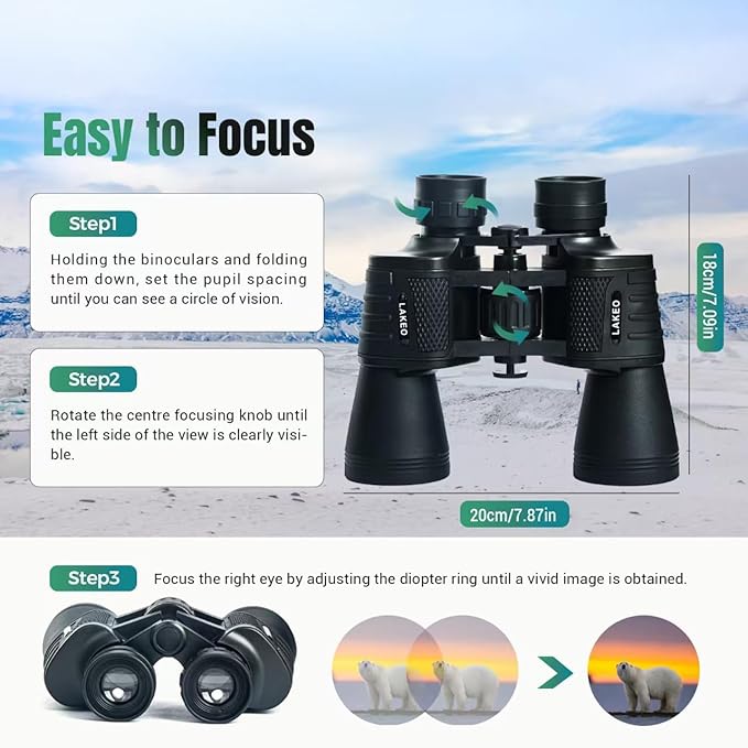 30x50 High Powered Binoculars for Adults, Waterproof Compact Binoculars - Image 4