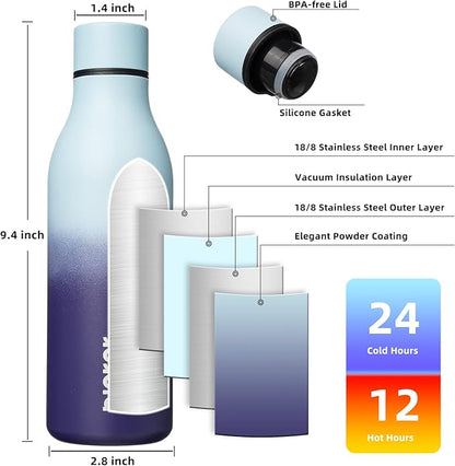 BJPKPK Insulated Water Bottles, 18 oz Stainless Steel Metal Water Bottle - Image 3