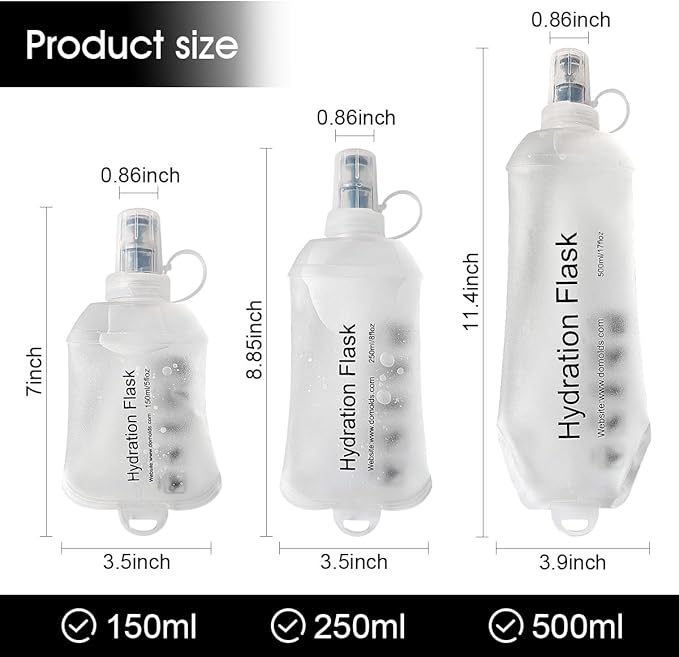 WILDREEDS 150ml Soft Flask, TPU Collapsible Soft Water Bottle - Image 4