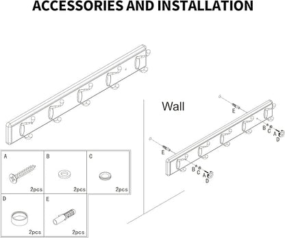 Badiano Wooden Coat Rack, Wall-Mounted Organizer - Image 7
