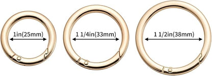 DEVPSISR 4pcs Flat Trigger Spring O Rings, Metal Keychain Ring Round Carabiner - Image 2
