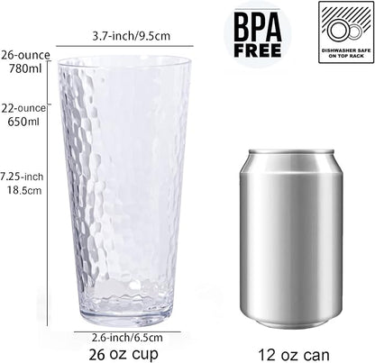 26-ounce Acrylic Highball Glasses Plastic Tumbler Larger Drinking Glasses - Image 2