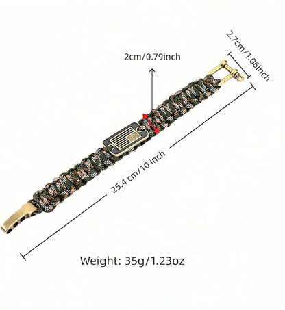 Patriotic Paracord Survival Bracelet - Image 7