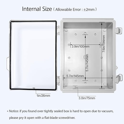 LeMotech Electrical Box, IP67 Waterproof Hinged Clear Cover Stainless Steel - Image 5