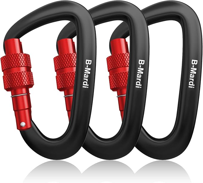 B-Mardi Carabiner Clips Heavy Duty 12kN-Lightweight Locking Carabiners by B-Mardi