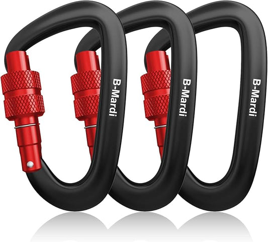 B-Mardi Carabiner Clips Heavy Duty 12kN-Lightweight Locking Carabiners by B-Mardi