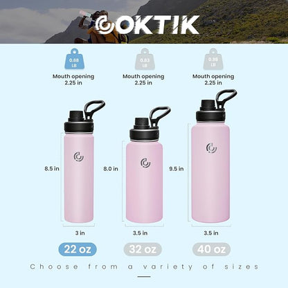 Sports Water Bottle 22oz, Insulated Water Bottle - Image 2