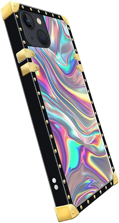 Compatible with iPhone 13 Case, Holographic Abstract Iridescent Textures Luxury - Image 4