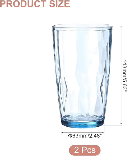 uxcell 17oz Acrylic Drinking Glasses, Sky Blue - Image 2