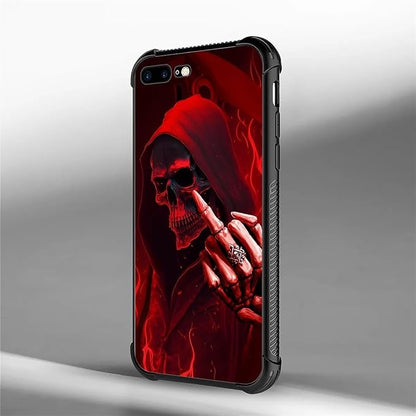 for iPhone 7 Plus/8 Plus Case, Gestures Funny Skull Pattern Graphic Design - Image 5