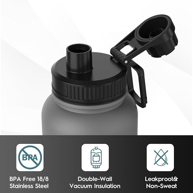 Navigate 40 oz Insulated Stainless Steel Sports Water Bottle - Image 5