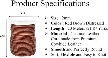 GENIQUE Real/Genuine Round Leather String Cord - Image 2