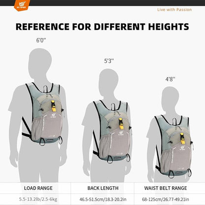 SKYSPER Small Hiking Backpack - 15L Travel Daypack Lightweight Bag Water - Image 2