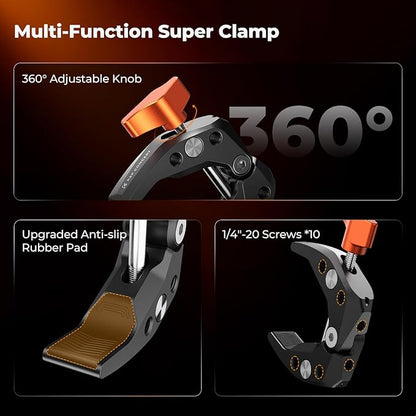 K&F CONCEPT 2 Pack Camera Mount Clamp, Super Crab Clamp - Image 2
