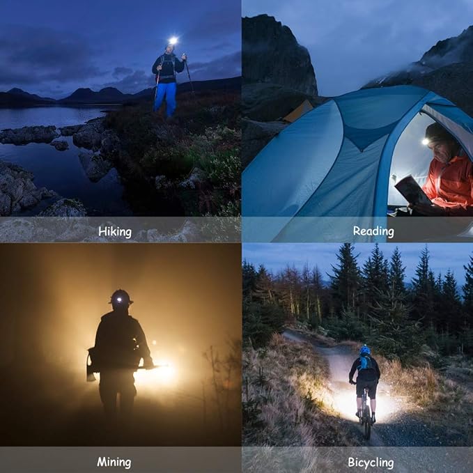 4 Pack LED Headlamp 5W Super Bright Single Mode Flashlight Headlight Waterproof - Image 6