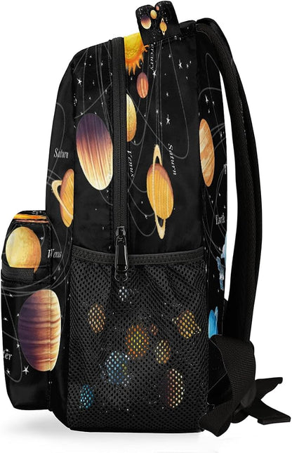 Backpacks Space Solar System School Bag Student Bookbag Adjustable Shoulder - Image 3