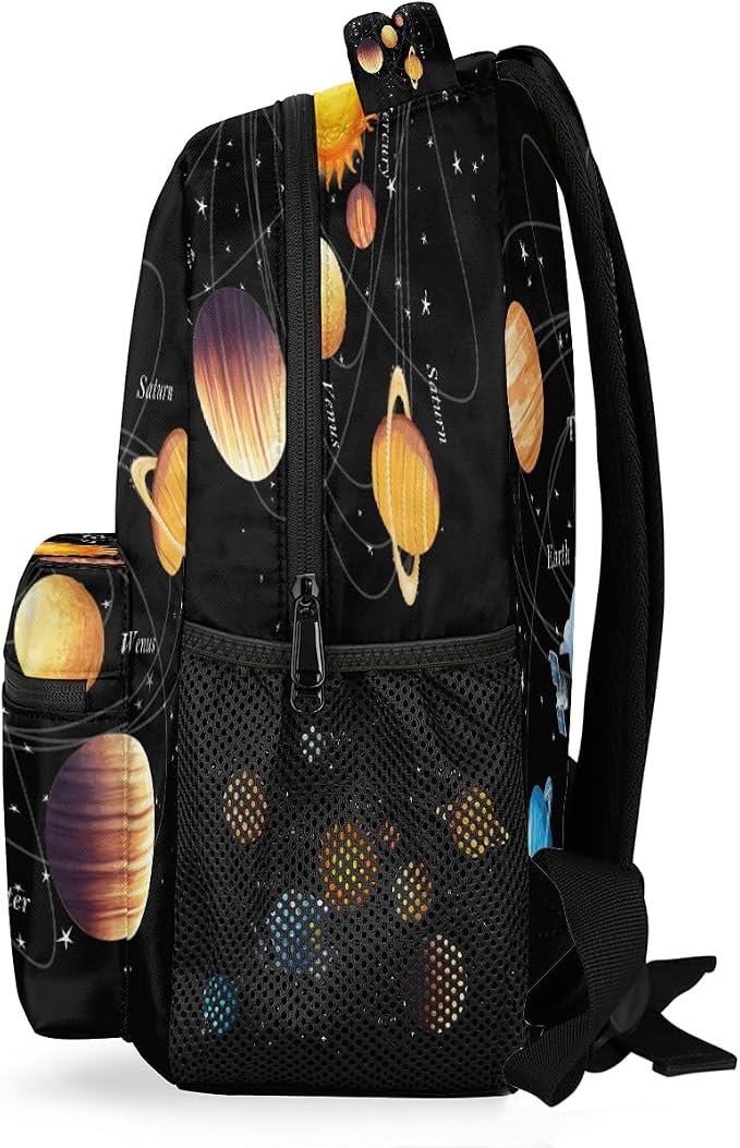 Backpacks Space Solar System School Bag Student Bookbag Adjustable Shoulder - Image 7
