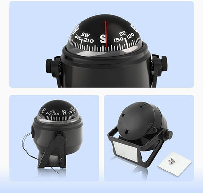 Boat Compass with Magnetic Declination Adjustment, Pivoting Marine Compass - Image 9