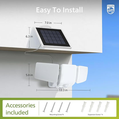 Philips 3600LM Solar Security Lights, 5000K Waterproof Dimmable LED Motion - Image 8