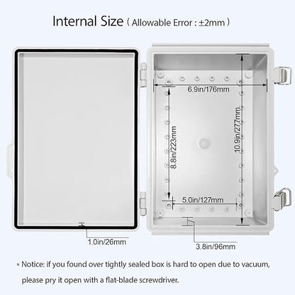 LeMotech Electrical Box, IP67 Waterproof Hinged Cover Stainless Steel Latch - Image 5