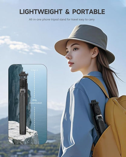 71” Phone Tripod & Selfie Stick, Portable All in One Extendable Cell Phone - Image 6