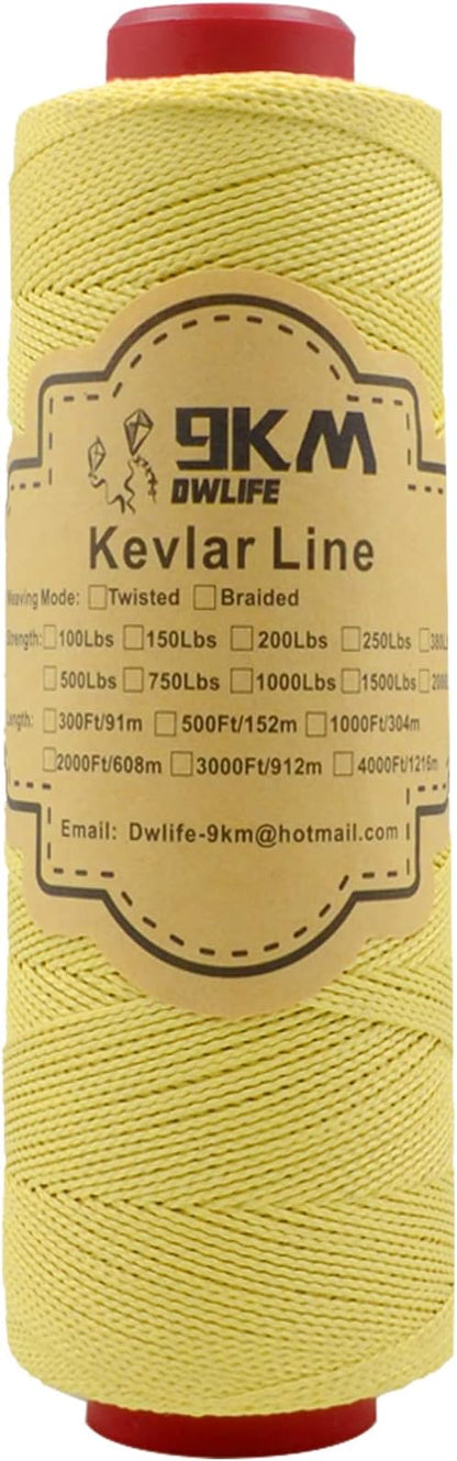 9KM DWLIFE Braided Kevlar Cord, 100lb~2000lb, High Tensile Strength, Flame by 9KMDWLIFE