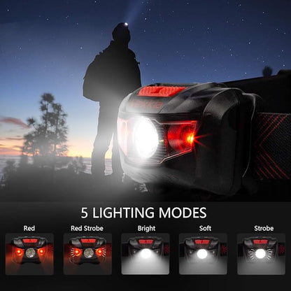 Vekkia Ultra Bright LED Headlamp-5 Lighting Modes, Camping Accessories Gear. - Image 2