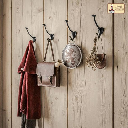 "Mystic Colonial Medieval Cast Iron Wall Hooks � Set of 2 Heavy Duty Dual Hooks - Image 6