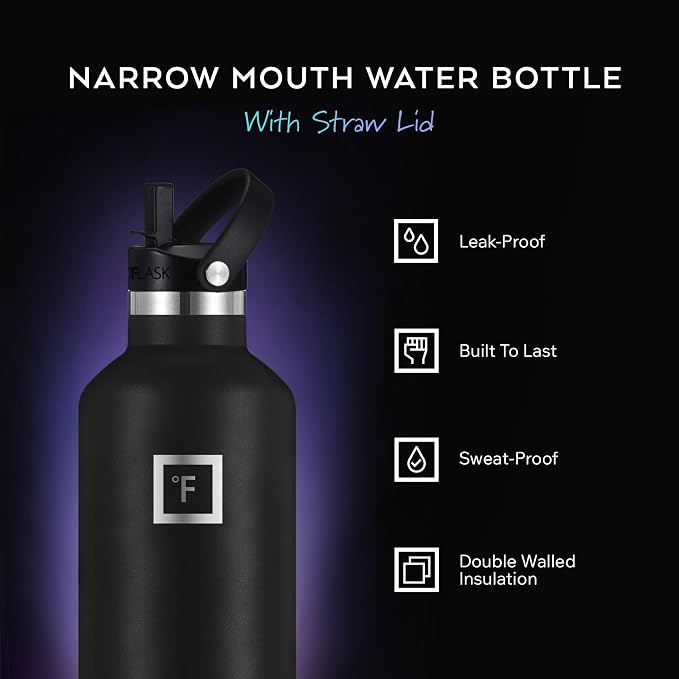 IRON °FLASK Camping & Hiking Hydration Flask - 24 oz Cobalt - Image 2