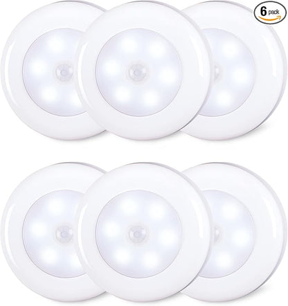 STAR-SPANGLED 6 Pack 2.8” Motion Sensor Lights Indoor AAA Battery Operated by STAR-SPANGLED