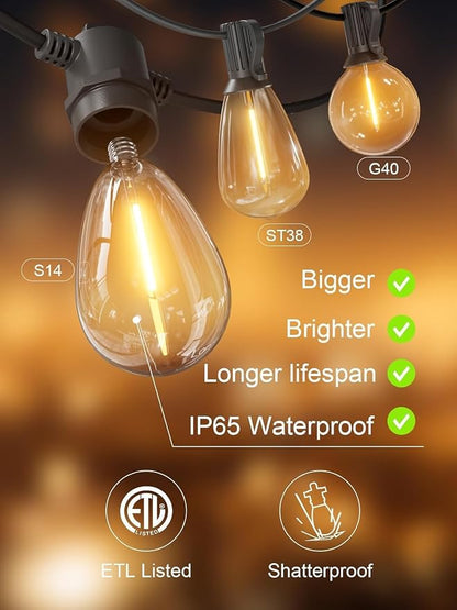 Svater Outdoor String Lights LED 25 FT, Patio Lights - Image 6