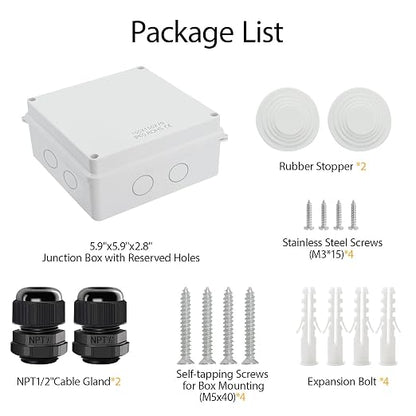 LeMotech Junction Box, Electrical Box IP65 Water Resistant Dustproof ABS - Image 7
