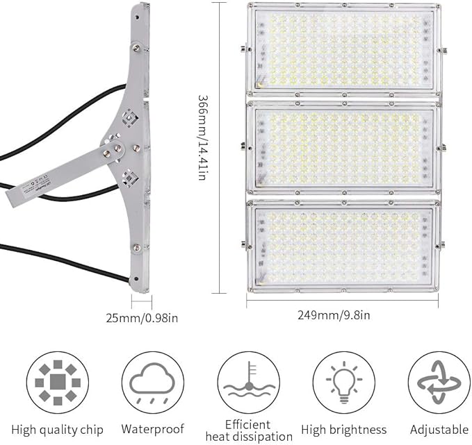CHARON 300W LED Flood Light, 24000LM Super Bright Outdoor Security Lights - Image 5