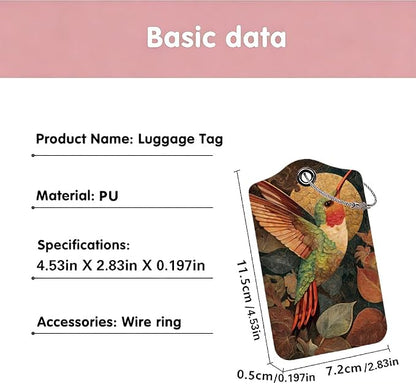 2Pcs Vintage Hummingbird Luggage Tags - Image 3