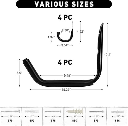 KURUI Heavy Duty Garage Storage Hooks, 100 LB Wall Mount Kayak Rack - Image 3