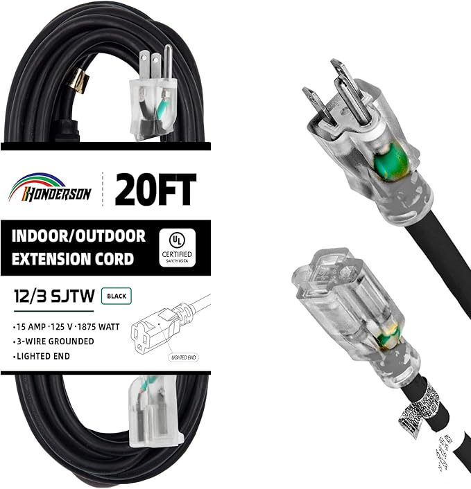 Indoor Outdoor Extension Cord Weatherproof by HONDERSON