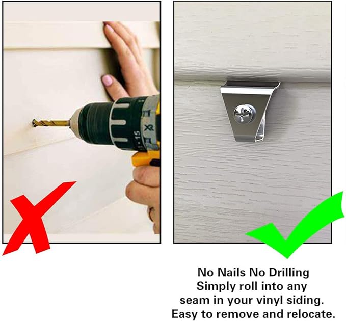 Hibezos 12 Pack Vinyl Siding Clip Hooks - Image 6