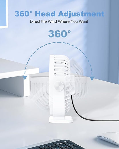 TriPole Desk Fan USB Powered Mini Portable Fan, 3 Speeds Adjustable Strong - Image 5