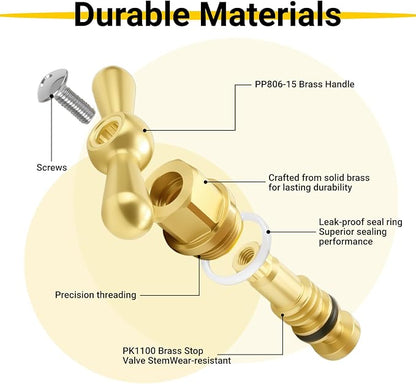 Brass Globe Valve Faucet Stem and Bonnet Replacement Kit - Image 4
