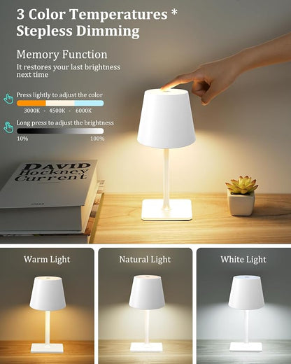 Fizrice Cordless Table Lamp Rechargeable Lamps: 6000mAh Battery Operated Table - Image 5