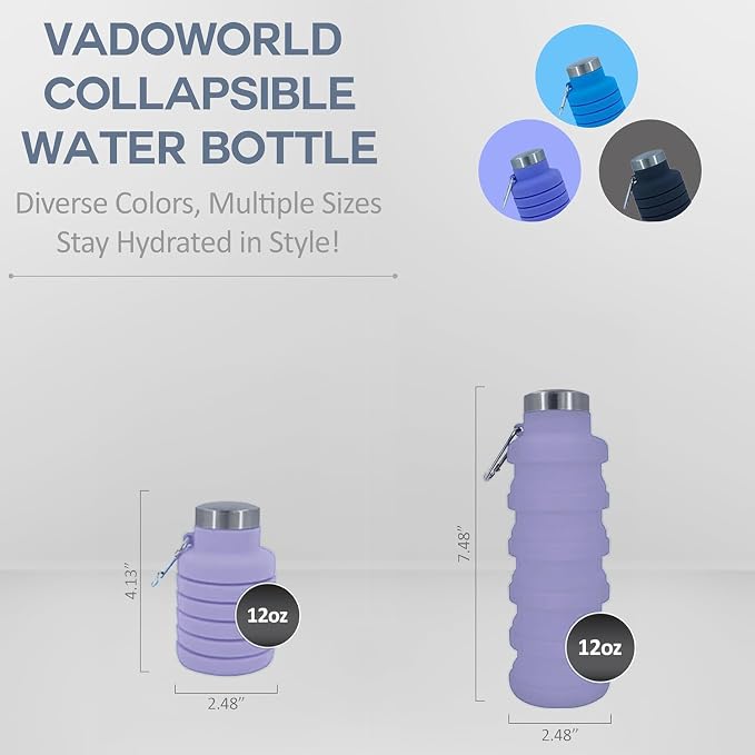Collapsible Water Bottles 17oz, Odorless BPA-Free Silicone, Leak-Proof Foldable - Image 3