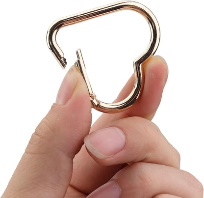 16-Pack Gold Heart Carabiner Clips, Cute Keychain Accessories - Image 5