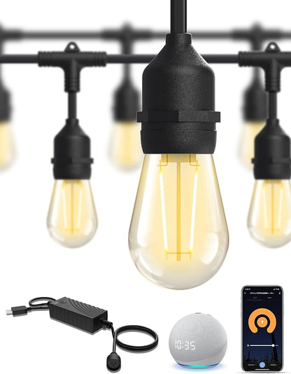 XMCOSY+ Outdoor String Lights, Smart Patio Lights 72.5Ft, APP WiFi Control by XMcosy