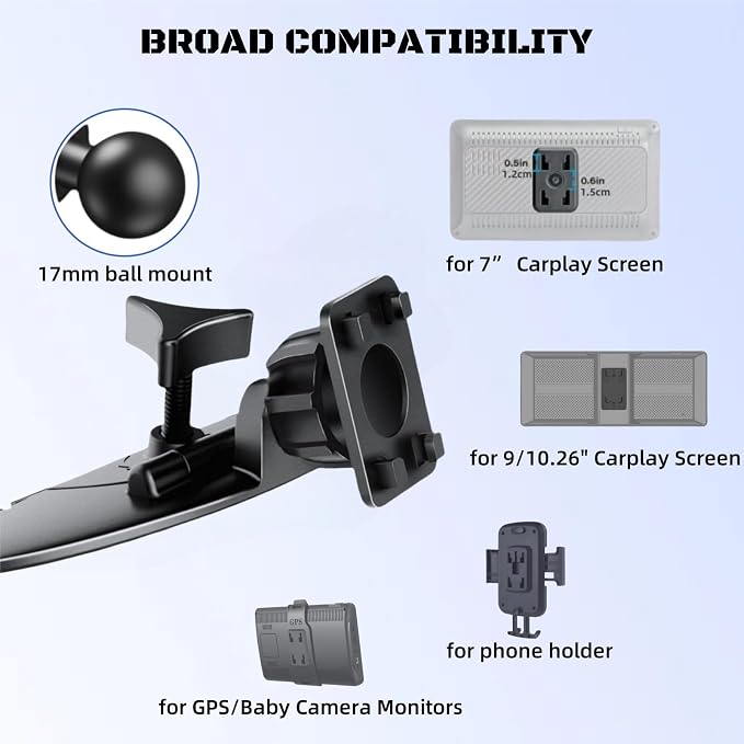 CD Slot Mount for Carplay Screen 17mm Ball Adapter - Image 2