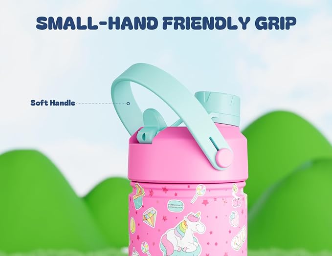 18 oz Kids Water Bottle for School: Leakproof, 2-in-1 Straw Spout Lid, Easy - Image 6