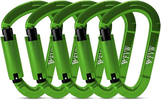 FVW Auto Locking Rock Climbing Carabiner Clips, Professional 25KN Heavy Duty by FVWELECTRICLUNCHBOX