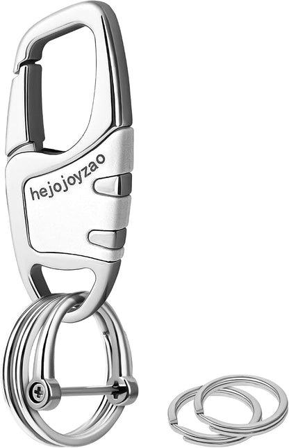 Keychain with Carabiner Clip, 4 Heavy Duty Key Rings and D Ring by Welcomehere%EF%BC%81