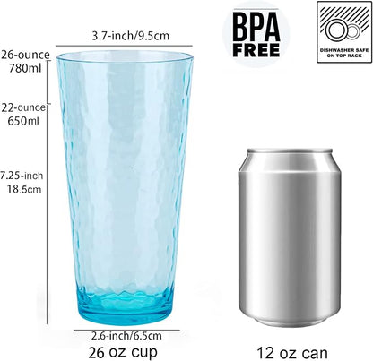 26-ounce Acrylic Highball Glasses Plastic Tumbler Larger Drinking Glasses - Image 2